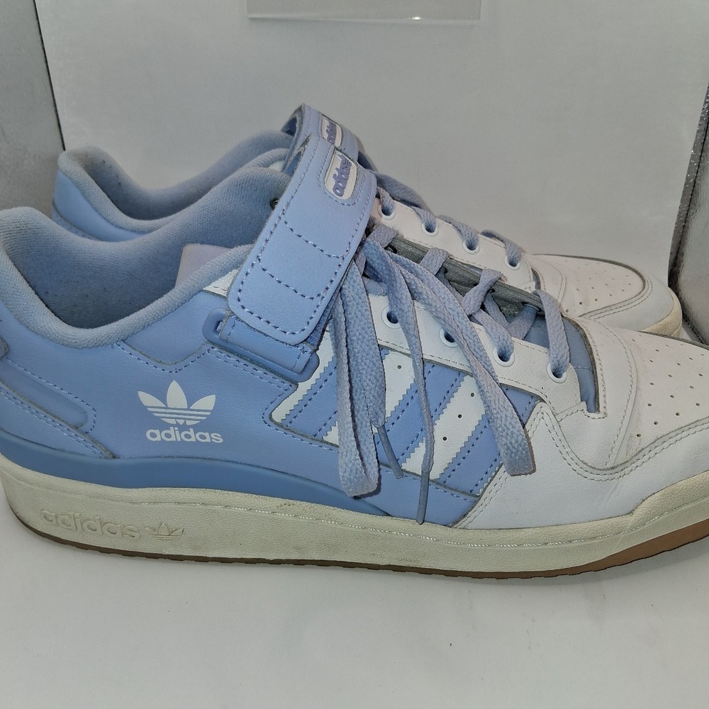 Adidas Original Forum Low Top Blue/White Sneakers Strap Size 13